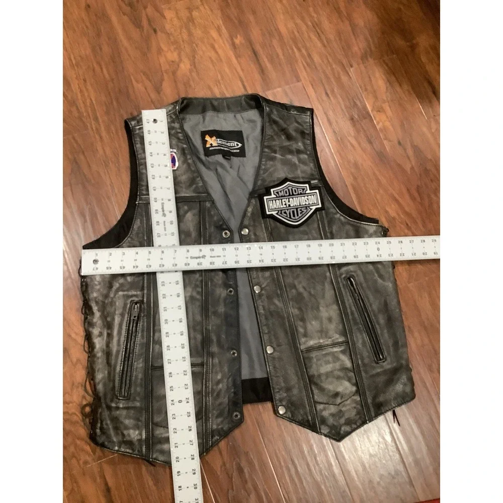 Xelement Advanced Motorcycle Gear Leather Vest 2XL Adjustable Sides Pockets